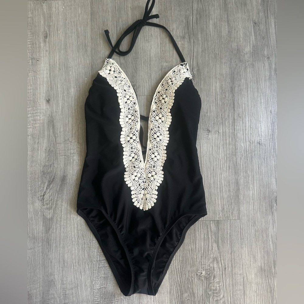 Black & White lace one piece swimsuit